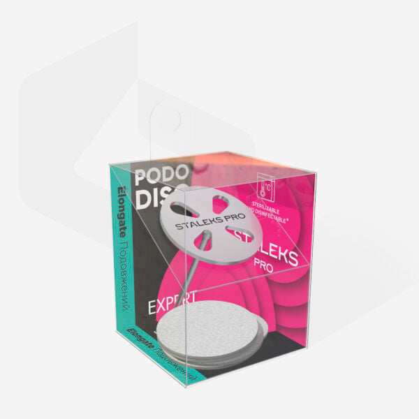 Elongate pedicure disc PODODISC EXPERT L and set of disposable file 180 grit 5 pc (25 mm) - Pipa Cosmetics Staleks Pro