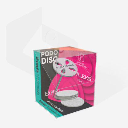 Elongate pedicure disc PODODISC EXPERT M and set of disposable file 180 grit 5 pc (20 mm) - Pipa Cosmetics Staleks Pro