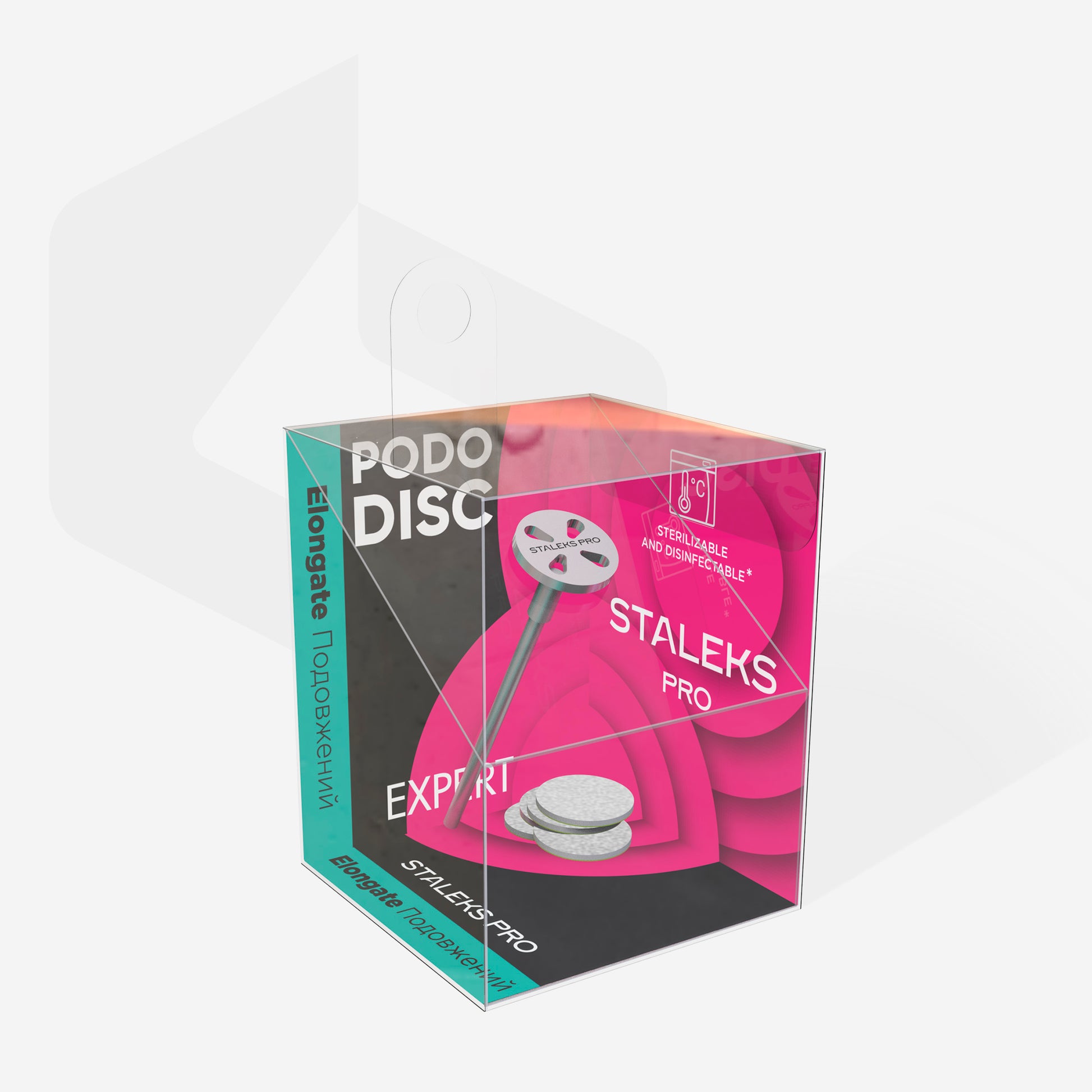 Elongate pedicure disc PODODISC EXPERT ХS and set of disposable file 180 grit 5 pc (10 mm) - Pipa Cosmetics Staleks Pro