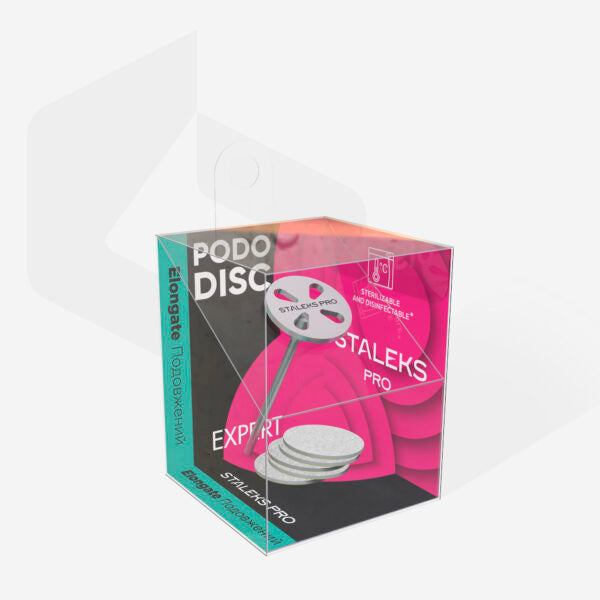 Elongate pedicure disc PODODISC EXPERT S and set of disposable file 180 grit 5 pc (15 mm) - Pipa Cosmetics Staleks Pro
