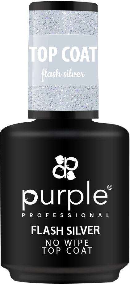 Flash Silver No Wipe Top Coat - Pipa Cosmetics Purple Professional®