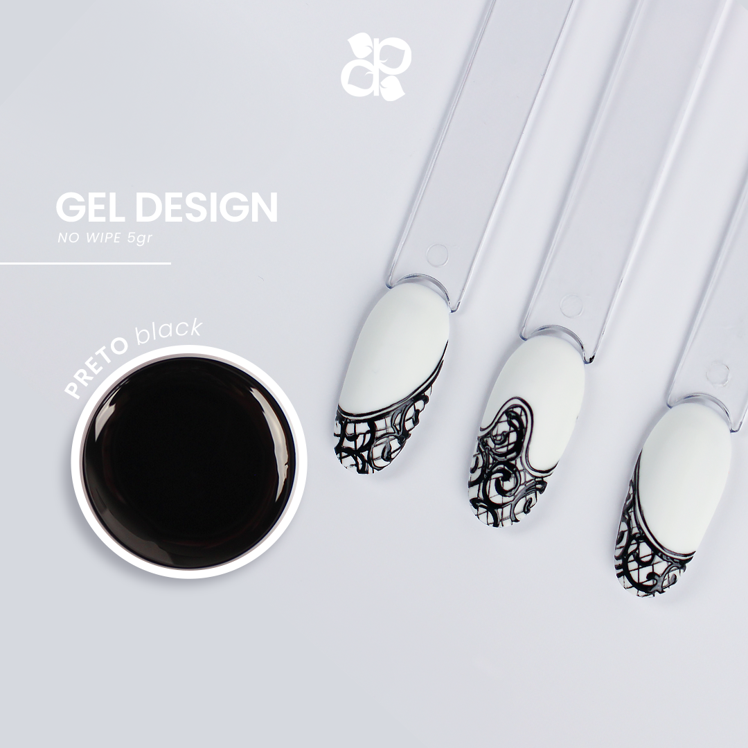 Gel Design Black No Wipe - Pipa Cosmetics Purple Professional®
