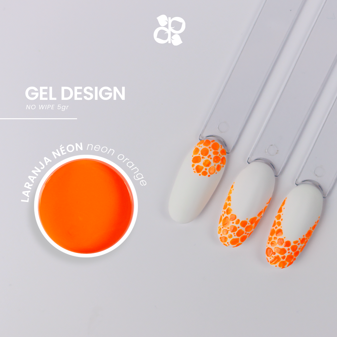 Gel Design Neon Orange No Wipe - Pipa Cosmetics Purple Professional®