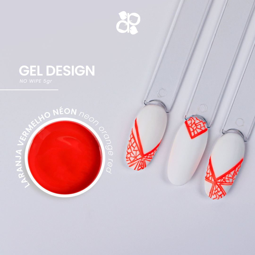 Gel Design Neon Red Orange No Wipe - Pipa Cosmetics Purple Professional®