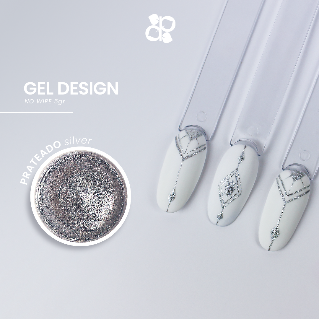 Gel Design Silver No Wipe - Pipa Cosmetics Purple Professional®