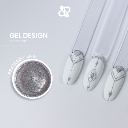 Gel Design Silver No Wipe - Pipa Cosmetics Purple Professional®