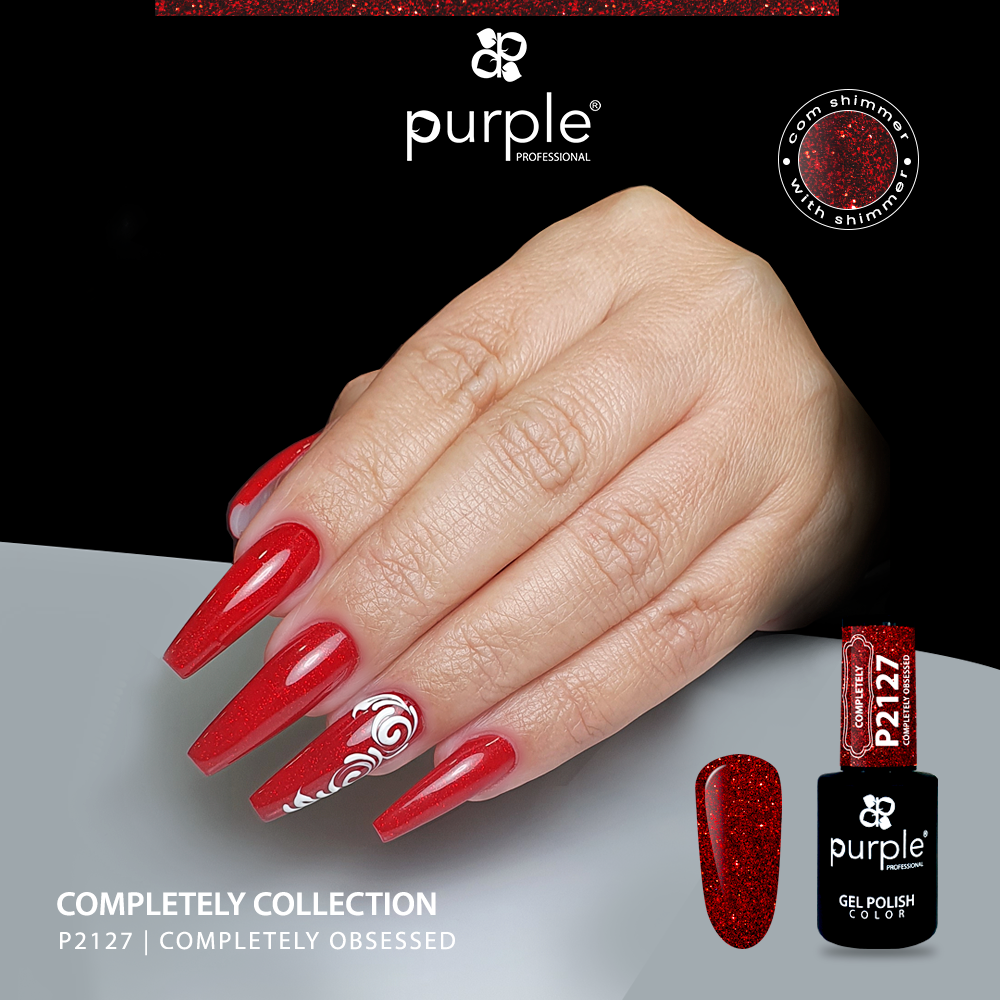 Gel Polish Completely Obsessed  glitter - Pipa Cosmetics Purple Professional®