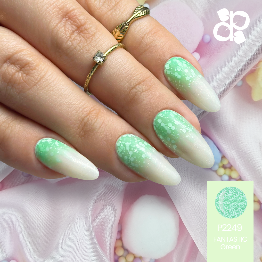 Gel Polish Fantastic Green  flakes - Pipa Cosmetics Purple Professional®