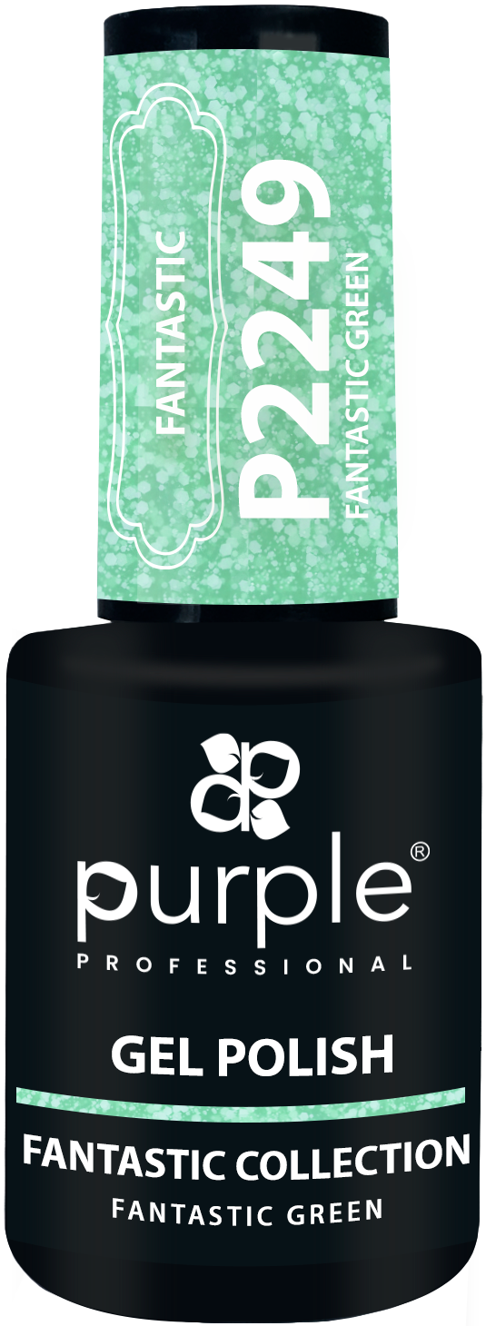 Gel Polish Fantastic Green  flakes - Pipa Cosmetics Purple Professional®