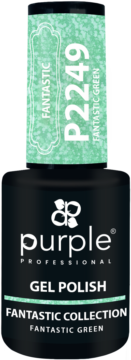 Gel Polish Fantastic Green  flakes - Pipa Cosmetics Purple Professional®