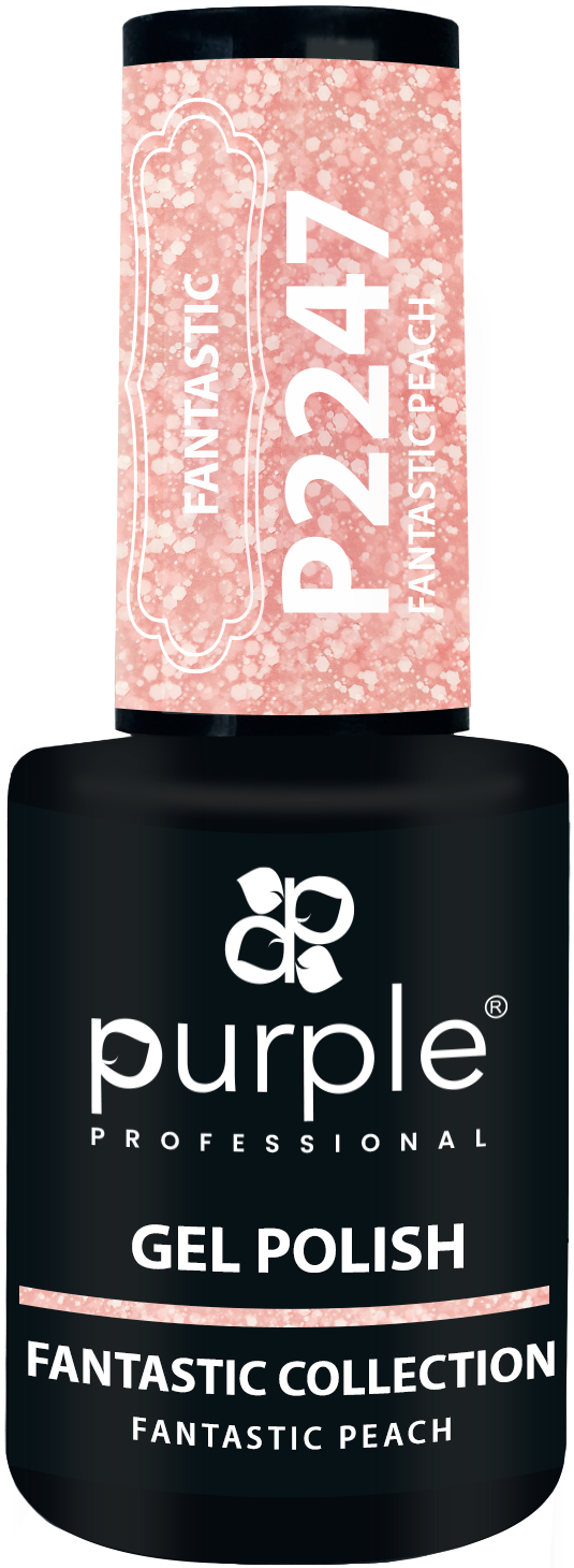 Gel Polish Fantastic Peach  flakes - Pipa Cosmetics Purple Professional®