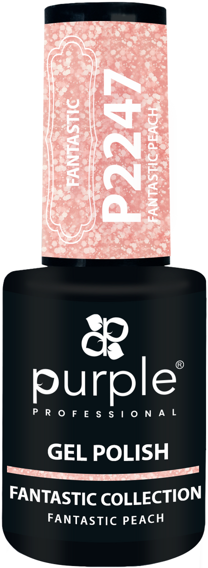 Gel Polish Fantastic Peach  flakes - Pipa Cosmetics Purple Professional®