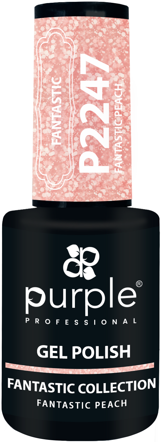 Gel Polish Fantastic Peach  flakes - Pipa Cosmetics Purple Professional®