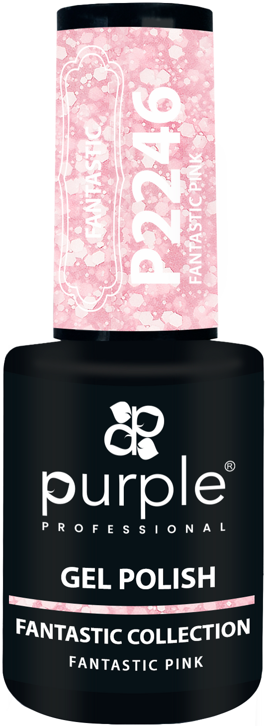 Gel Polish Fantastic Pink  flakes - Pipa Cosmetics Purple Professional®