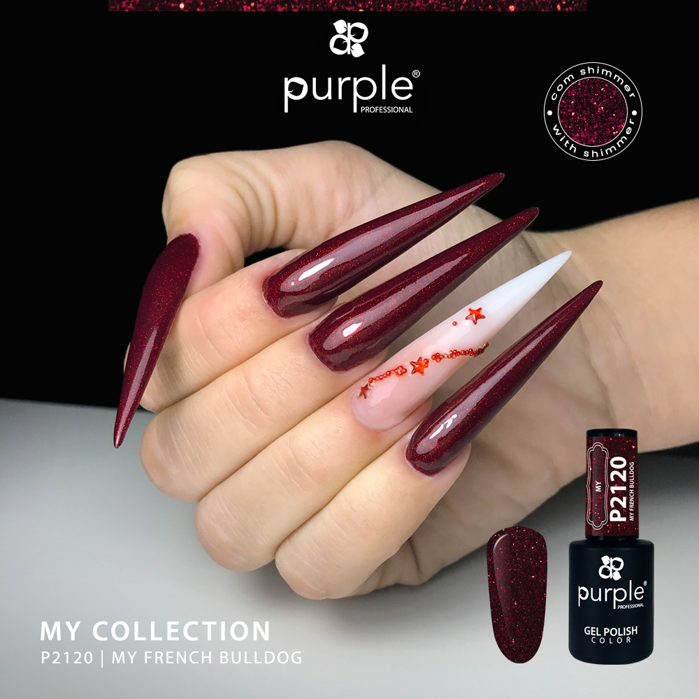 Gel Polish My French Bulldog  glitter - Pipa Cosmetics Purple Professional®