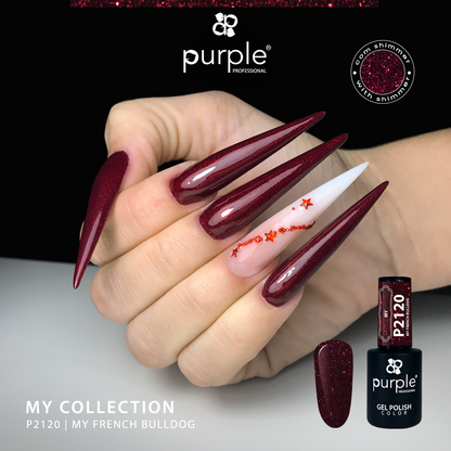 Gel Polish My French Bulldog  glitter - Pipa Cosmetics Purple Professional®