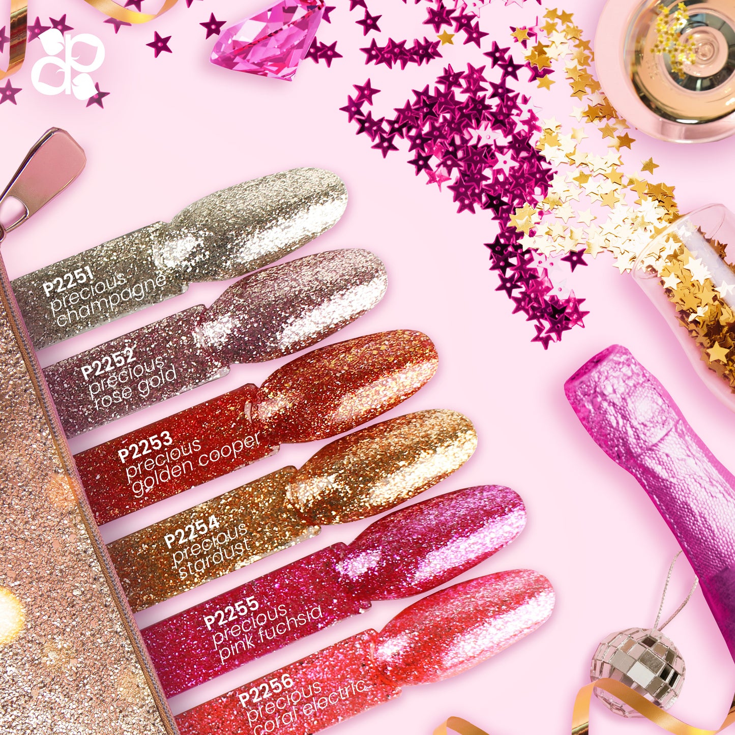 Gel Polish Precious Champagne  glitter - Pipa Cosmetics Purple Professional®