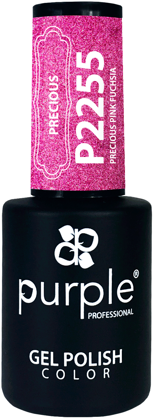 Gel Polish Precious Pink Fuchsia  glitter - Pipa Cosmetics Purple Professional®