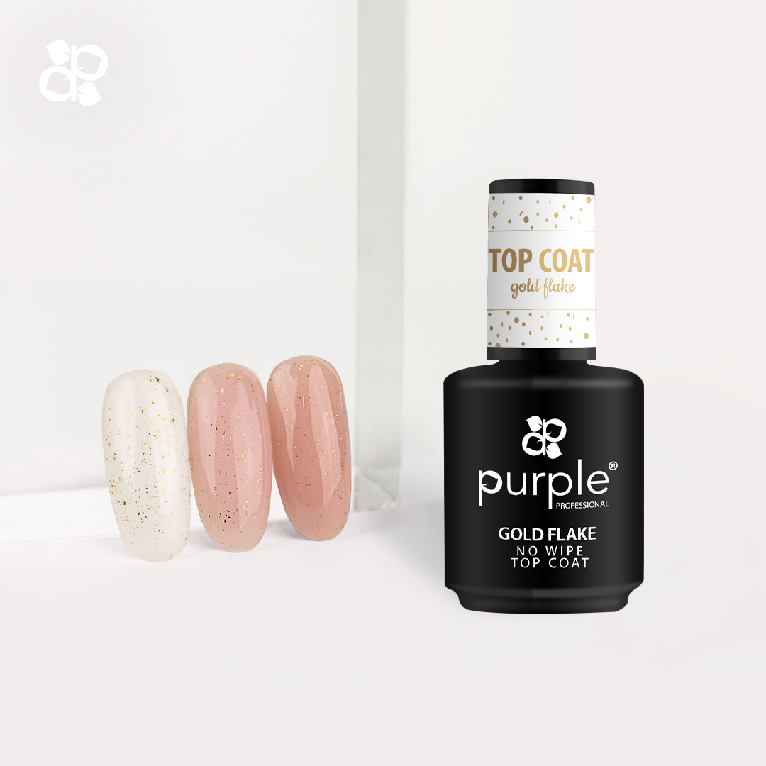Gold Flake No Wipe Top Coat - Pipa Cosmetics Purple Professional®