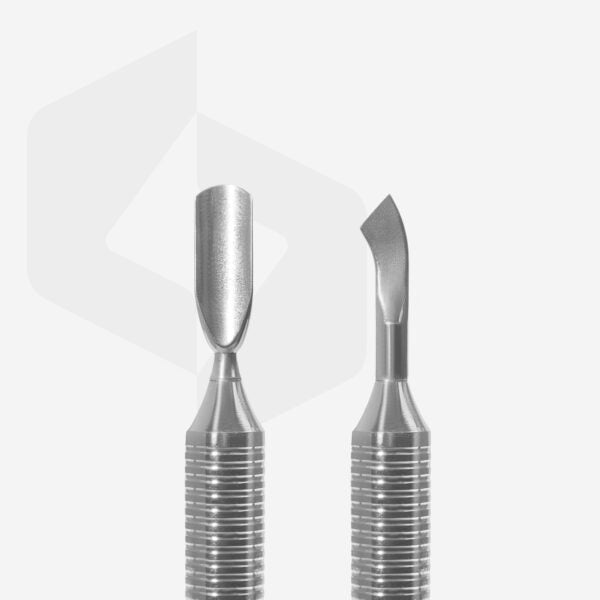 Hollow manicure pusher EXPERT 100 TYPE 4.2 (rounded pusher and bent blade) - Pipa Cosmetics Staleks Pro