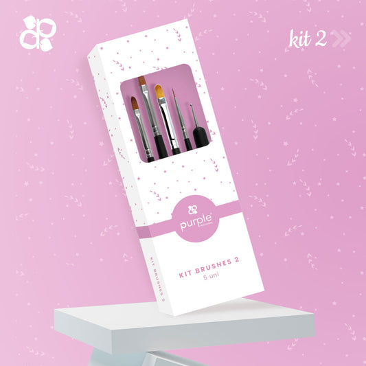 Kit Brushes 2 - Pipa Cosmetics Purple Professional®