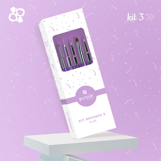 Kit Brushes 3 - Pipa Cosmetics Purple Professional®