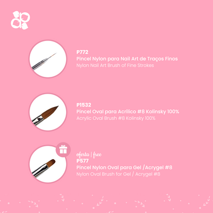 Kit Brushes 5 - Pipa Cosmetics Purple Professional®