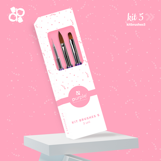 Kit Brushes 5 - Pipa Cosmetics Purple Professional®