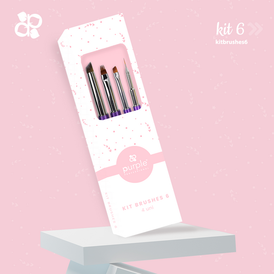 Kit Brushes 6 - Pipa Cosmetics Purple Professional®