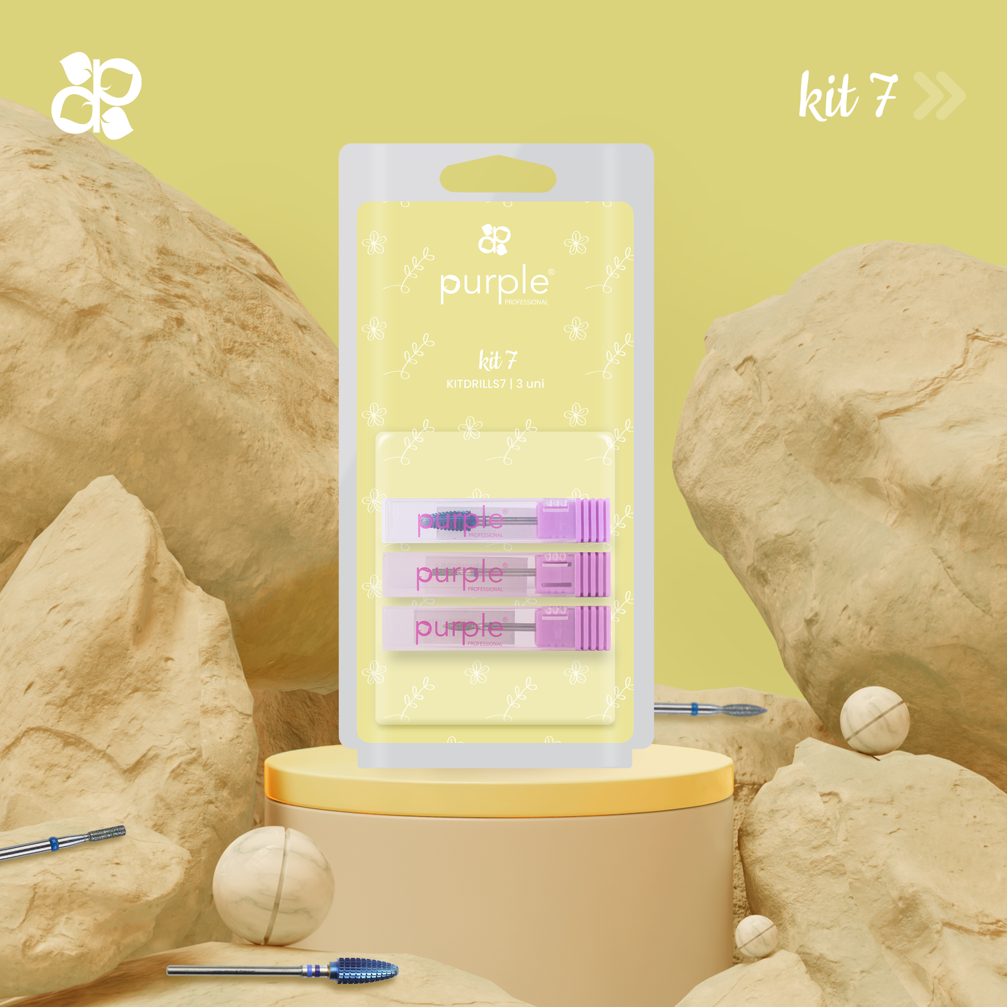 Kit Drills 7 - Pipa Cosmetics Purple Professional®
