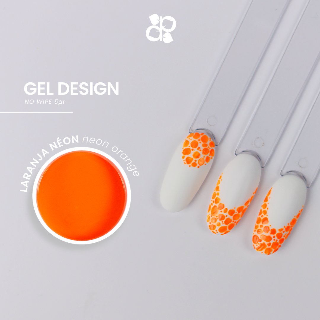 Gel Design Neon Orange No Wipe