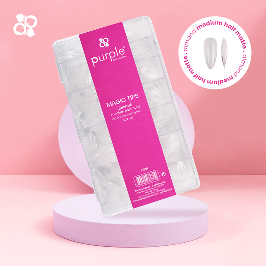 Magic Tips Almond Medium Half Matte - Pipa Cosmetics Purple Professional®