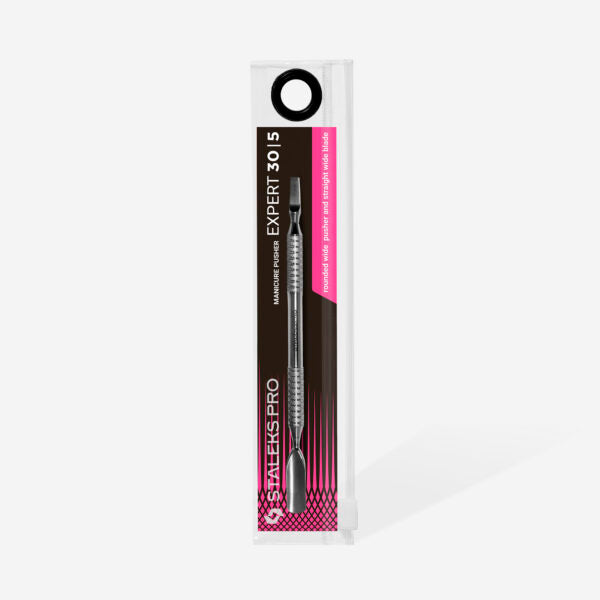 Manicure pusher EXPERT 30 TYPE 5 (rounded wide  pusher and straight wide blade) - Pipa Cosmetics Staleks Pro
