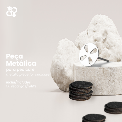 Metallic Base of Circular Adhesive Discs 15mm for Pedicure - Pipa Cosmetics Purple Professional® 