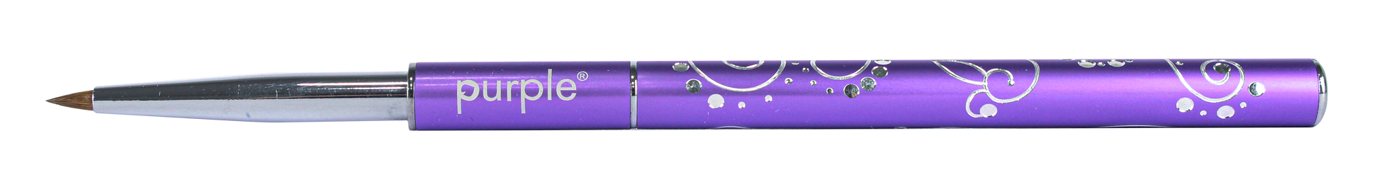 Mini Nail Art Plastiart And Acrylic Kolinsky Brush (metallic handle) - Pipa Cosmetics Purple Professional®