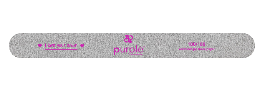 Nail File Fine Straight 100/180 Japanese Paper - Pipa Cosmetics Purple Professional®