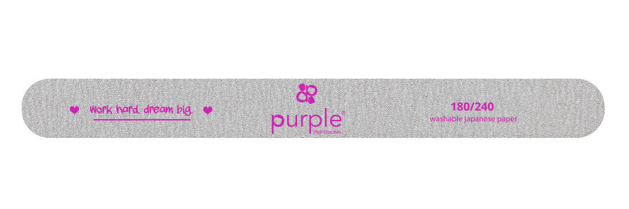 Nail File Fine Straight 180/240 Japanese Paper - Pipa Cosmetics Purple Professional® 