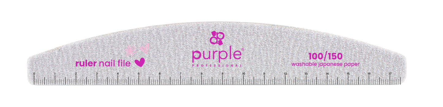 Nail File Moon with Ruler 100/150 Japanese Paper - Pipa Cosmetics Purple Professional®