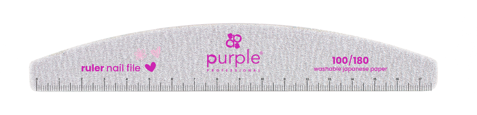 Nail File Moon with Ruler 100/180 Japanese Paper - Pipa Cosmetics Purple Professional®