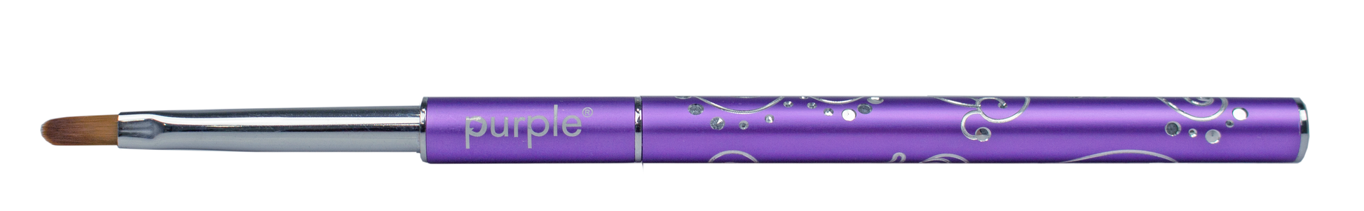 Nylon Gel Brush #2 Oval (metallic handle) - Pipa Cosmetics Purple Professional®