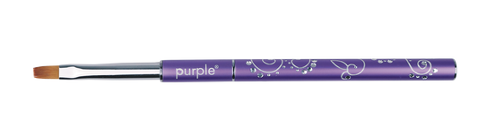 Nylon Gel Brush #4 Flat (metallic handle) - Pipa Cosmetics Purple Professional®