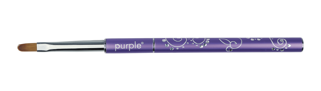 Nylon Gel Brush #4 Oval (metallic handle) - Pipa Cosmetics Purple Professional®