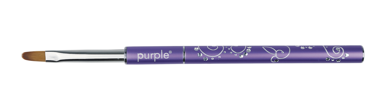 Nylon Gel Brush #6 Oval (metallic handle) - Pipa Cosmetics Purple Professional® 