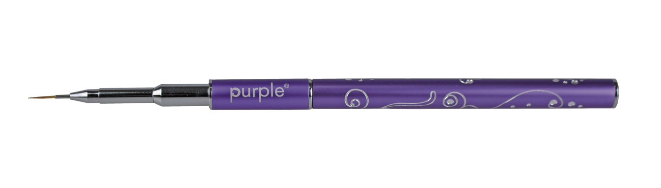 Nylon Nail Art Brush #00 (metallic handle) - Pipa Cosmetics Purple Professional® 