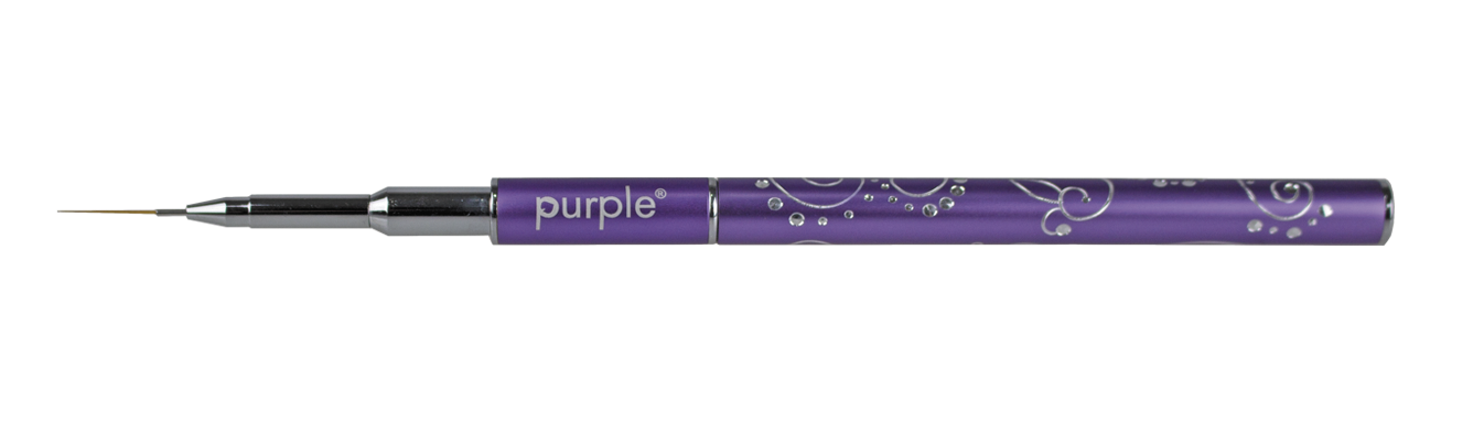 Nylon Nail Art Brush #000  (metallic handle) - Pipa Cosmetics Purple Professional®
