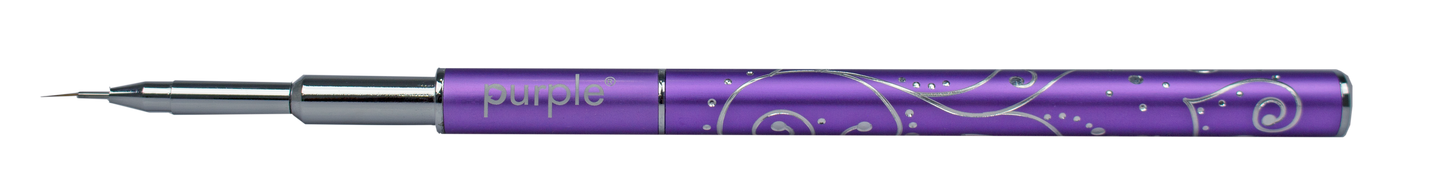 Nylon Nail Art Brush #000 (metallic handle) - Pipa Cosmetics Purple Professional®