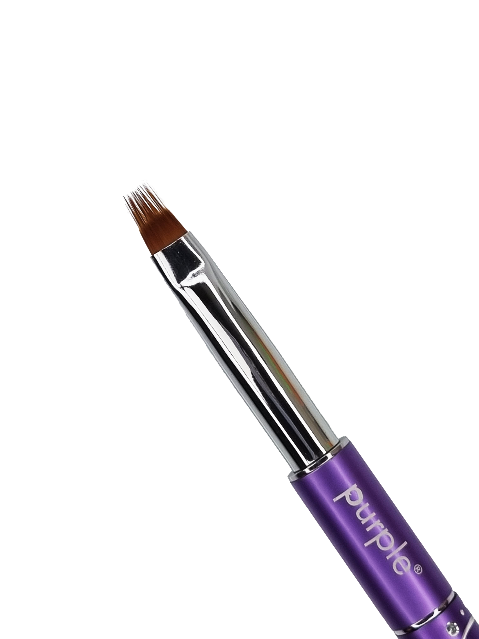Nylon Nail Art Fork Brush (metallic handle) - Pipa Cosmetics Purple Professional®