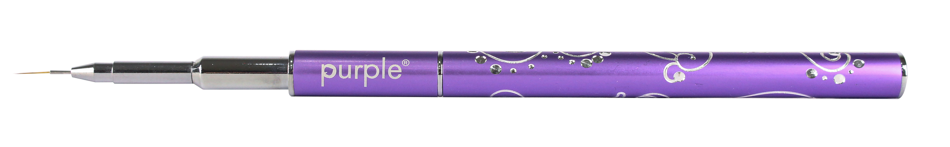 Nylon Nail Art Thin Strokes Brush 7mm (metallic handle) - Pipa Cosmetics Purple Professional®