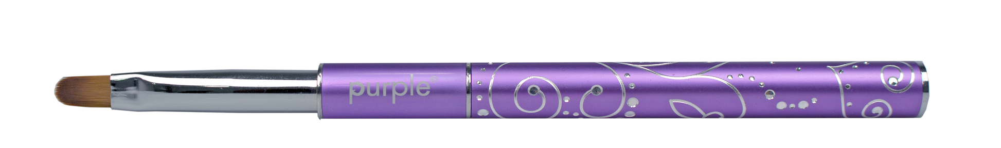 Nylon Oval Gel and Acrygel Brush #8 (metallic handle) - Pipa Cosmetics Purple Professional®