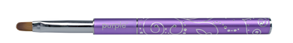 Nylon Oval Gel and Acrygel Brush #8 (metallic handle) - Pipa Cosmetics Purple Professional®